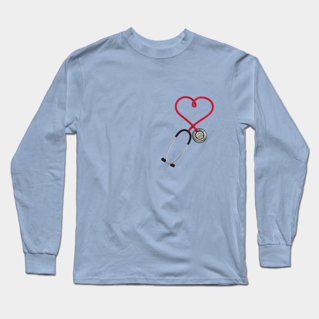 I Heart Stethoscope Long Sleeve T-Shirt by Aine Creative Designs